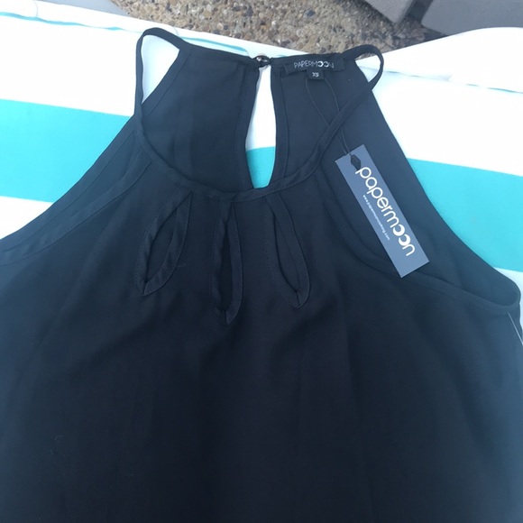 NWT Papermoon  Walita  solid black halter neck chiffon sleeveless top. Size XS - Picture 7 of 13